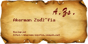 Akerman Zsófia névjegykártya