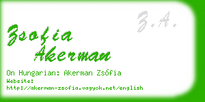 zsofia akerman business card